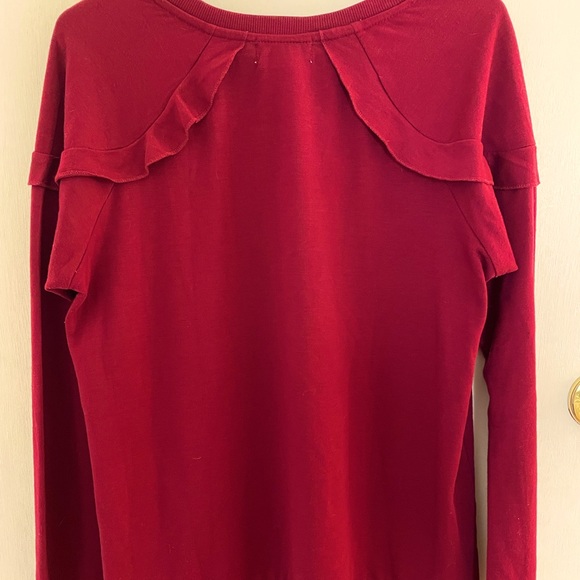 Liz Claiborne Maroon Ruffle Top - Picture 4 of 9